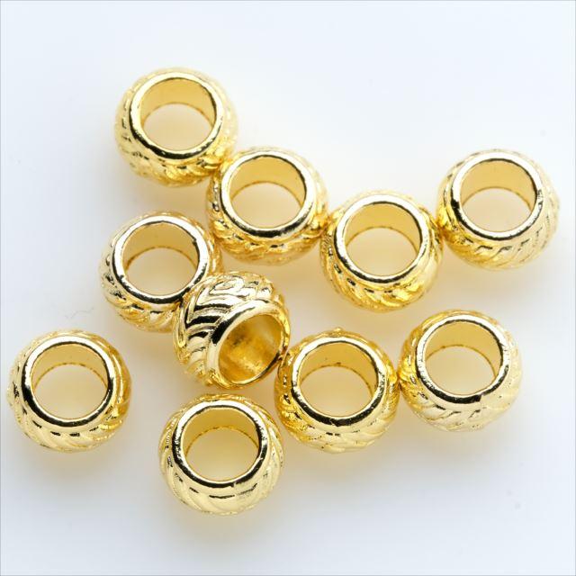 メタルビーズ 10個セット m3 丸め 穴大きめ アクセサリー パーツ