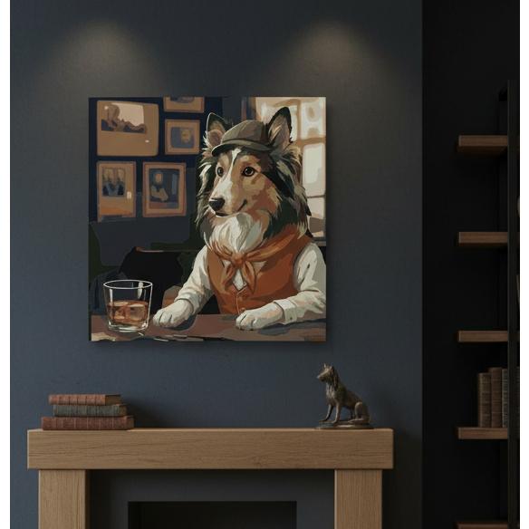 アートパネル 数字で塗り絵 数字油絵 犬シリーズ 柴犬 ブルドッグ