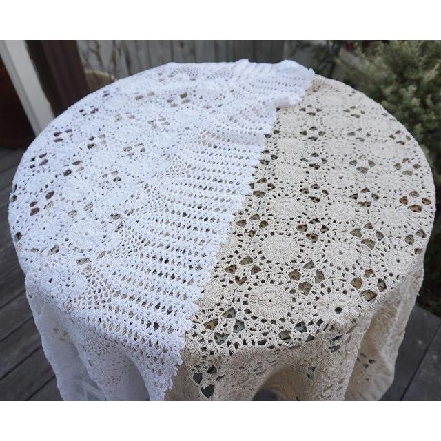 クロシェマルチカバー 140×200 手編みレース ベットカバー ソファ