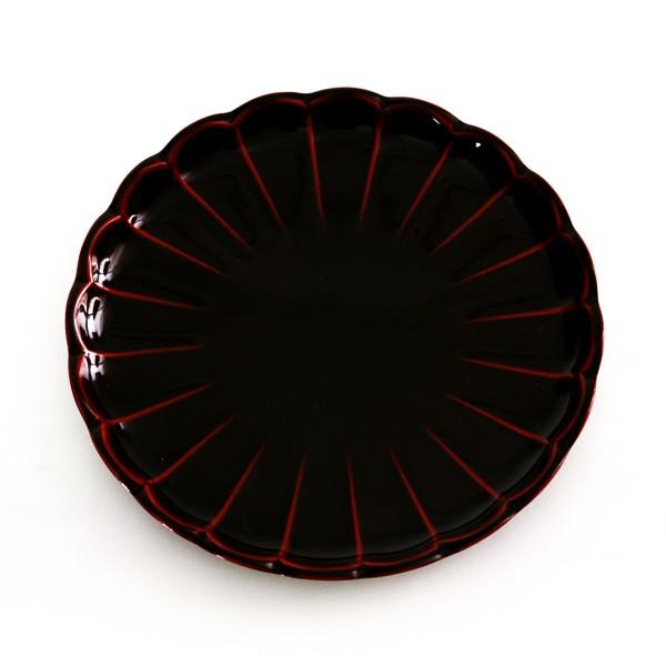 山田平安堂 菊皿 溜（5寸） 香典返し/引き出物/ギフト/漆器/漆塗り/皿