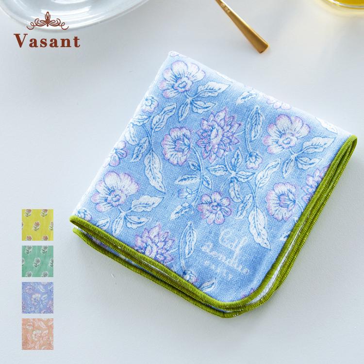 ハンカチ / Vasant タオルハンカチ 全4色 ブロックプリント柄 ハンド