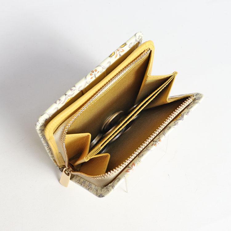 財布 二つ折り L字ファスナー 浅草文庫 シルクロード 友禅染 江戸小紋