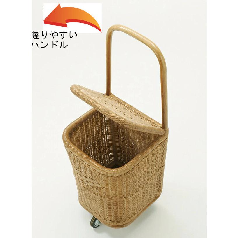 ラタン 籐 ショッピングカート アジアン キャリーケース バスケット