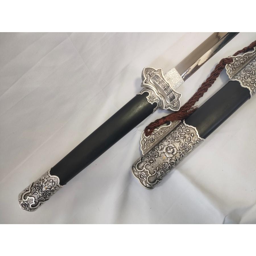 銀牡丹装唐大刀 アルミ合金刀身 模造刀 中国剣 古代日本刀 : 張安堂