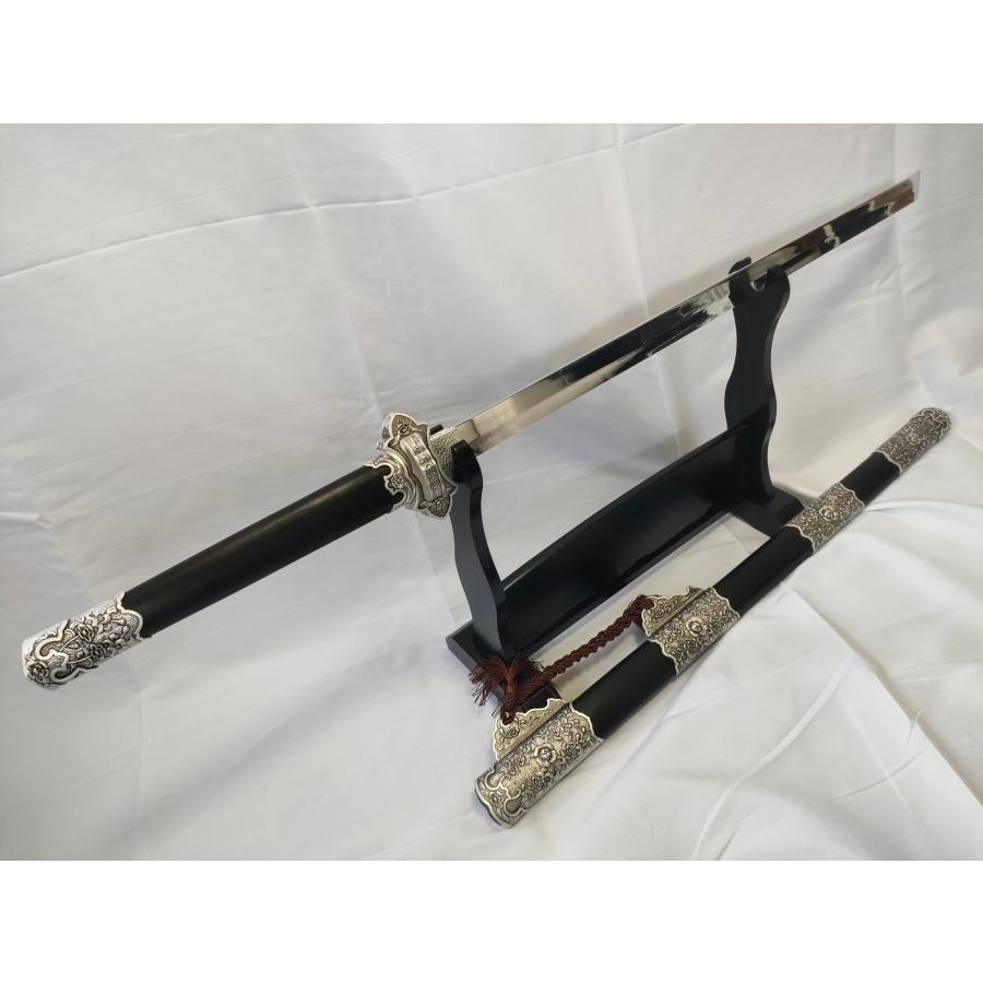 銀牡丹装唐大刀 アルミ合金刀身 模造刀 中国剣 古代日本刀 : 張安堂