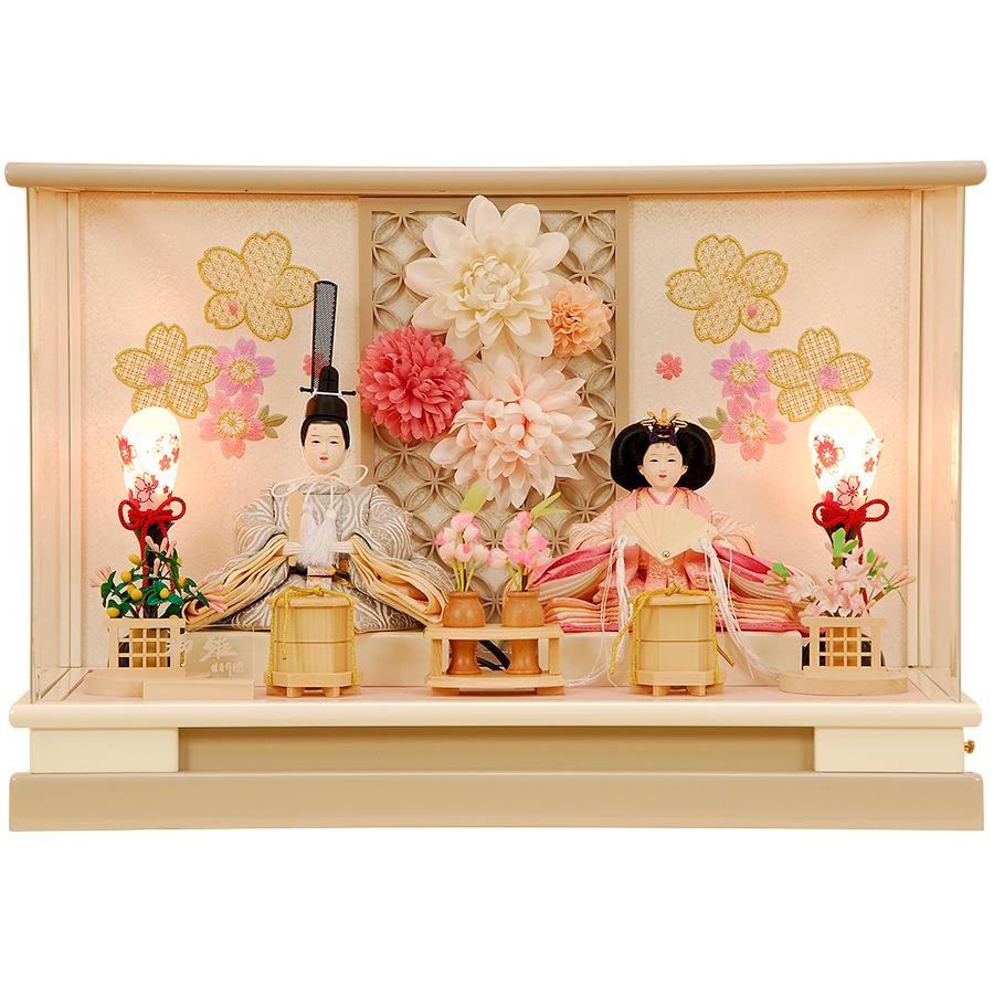 セール】雛人形 ひな人形 K107 コンパクト オルゴール付き 人形の佳月