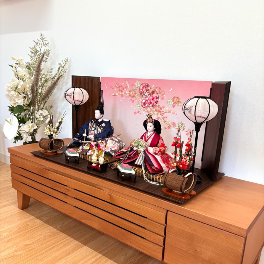 ひなせい 雛人形 おしゃれ インテリア コンパクト 「京極雛」 親王飾り