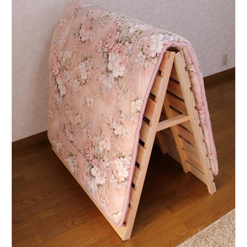 すのこベッド 折りたたみ ひのき 2つ折り ワイドシングル すのこマット