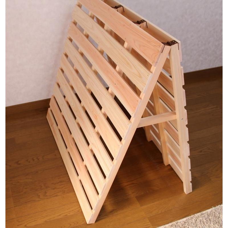 すのこベッド 折りたたみ ひのき 2つ折り ダブル すのこマット スノコ