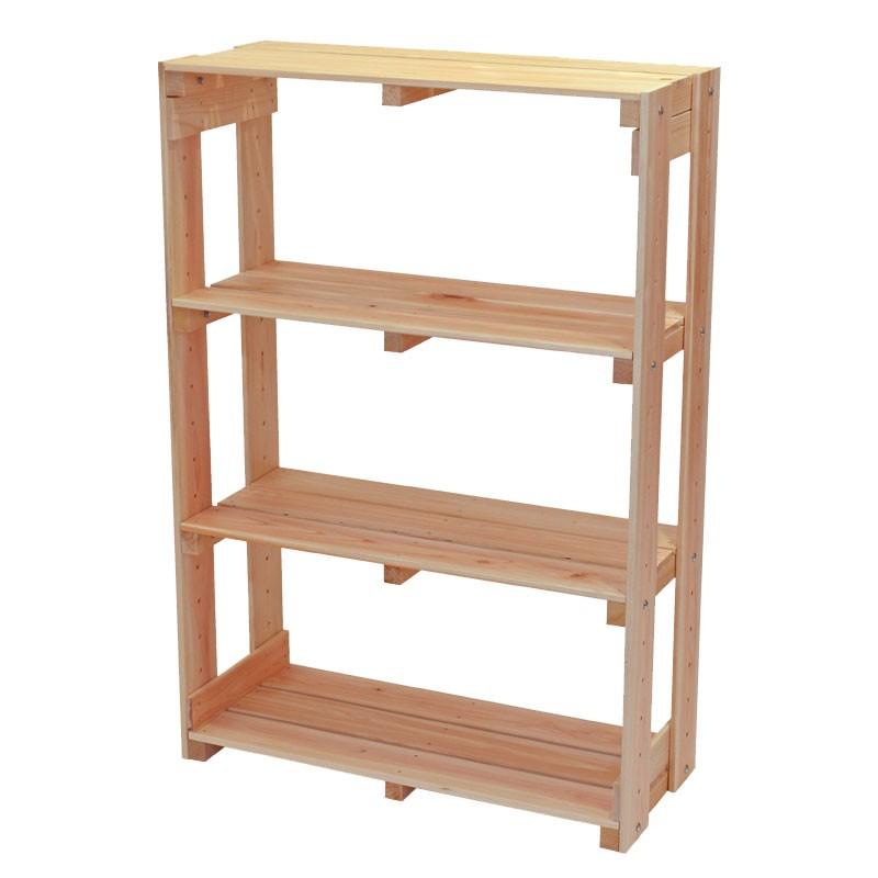 オープンラック 木製 高さ90cmタイプ 幅62cm 国産ひのき 無垢材 本棚