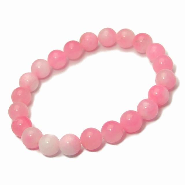 天然石 パワーストーン 33402E 8mm 白ピンク クォーツァイト クォーツ