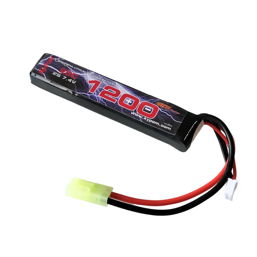 Kypom S電動ガン 7.4V 1200mAh 25C50C リポ）☆ミニタミヤ コネクター