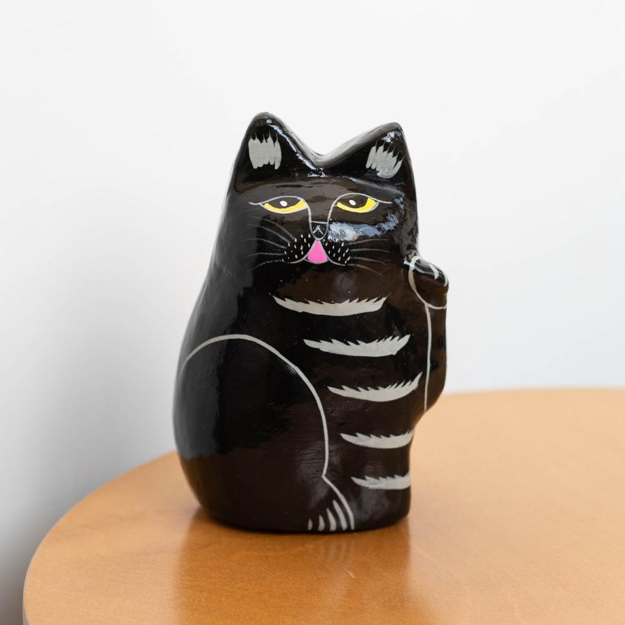 amabro（アマブロ） 招き猫 インドの招き猫 PAPER MACHE CAT DOLL 置物