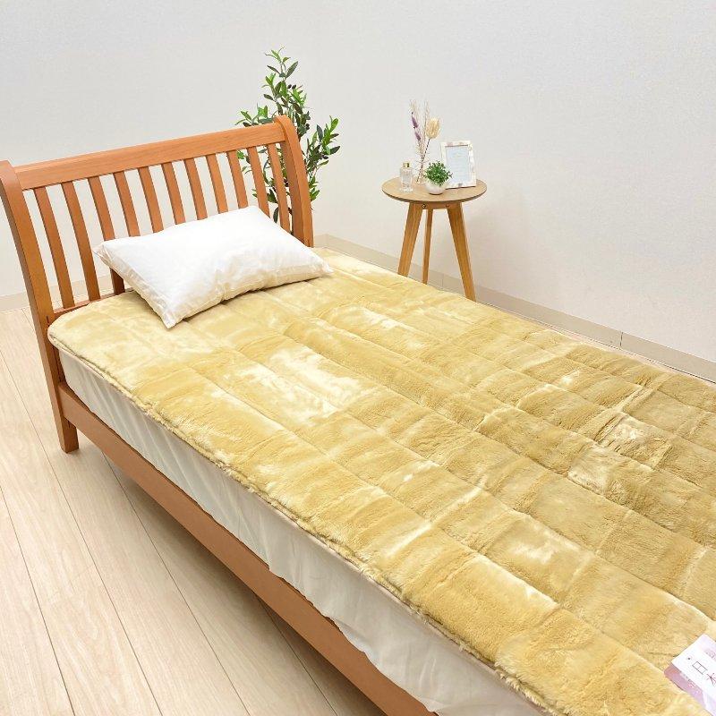 敷きパッド 日本製 シングル 遠赤外線わた入り スーパームートン調