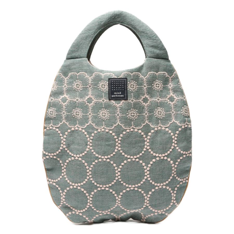 美品 ミナペルホネン ハンドバッグ エッグバッグ tambourine×anemone