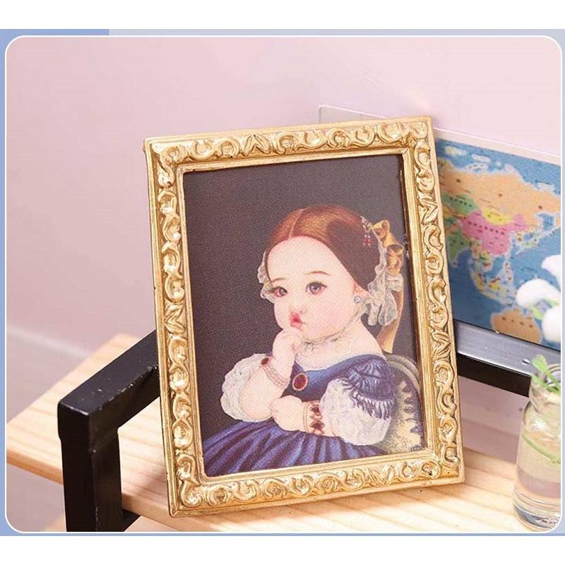 送料無料 ミニチュア 雑貨 額入り パロディ絵画 ドールハウス キット