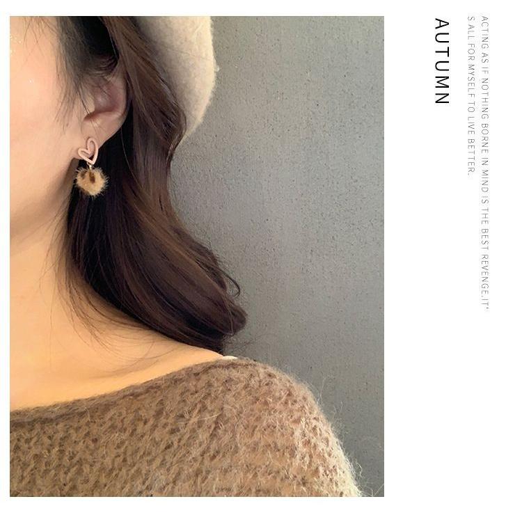 送料無料 ハート ぼんぼん ピアス レオパード アクセサリー イヤリング