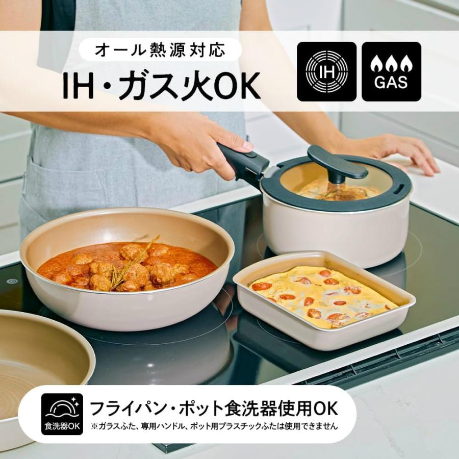 evercook 【500日保証】evercook fit 着脱式フライパン7点セット 26cm