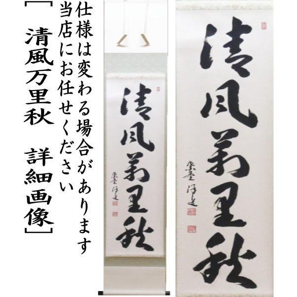 茶道具 掛軸 掛け軸 一行軸 行雲流水又は紅葉舞秋風又は清風万里秋又は
