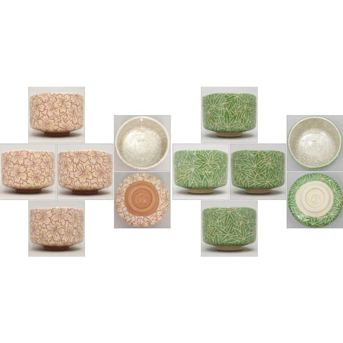 茶道具 抹茶茶碗 白楽茶碗 桜又は紅葉又は楓 川崎和楽作 茶道 : 茶道具