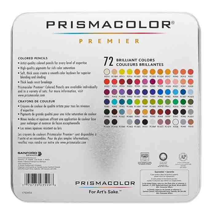 ☆サンフォード プリズマカラー 色鉛筆 72色セット 大人の塗絵