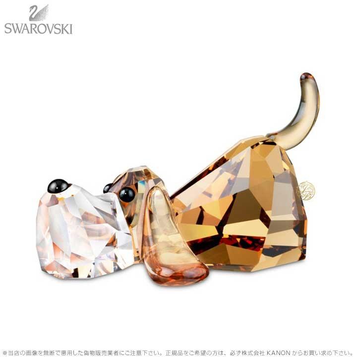 極美品】SWAROVSKIスワロフスキーバセットバウンド犬置物