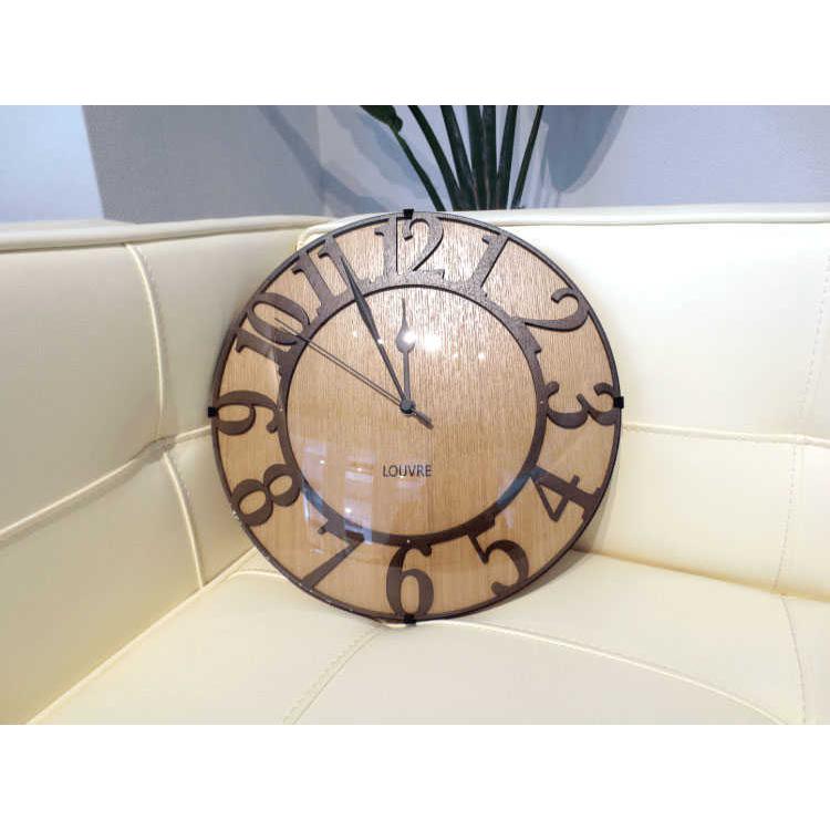 壁掛け時計 電波時計 ブラウン クラッシック アンティーク 天然木 木製