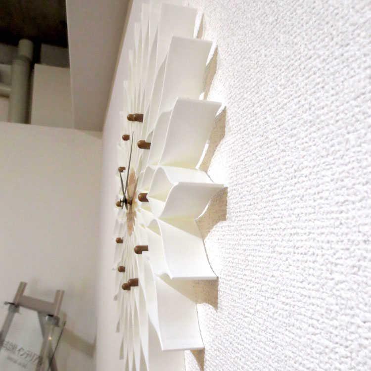壁掛け時計 フラワー お花 可愛い ナチュラル 上品 北欧 ダリア