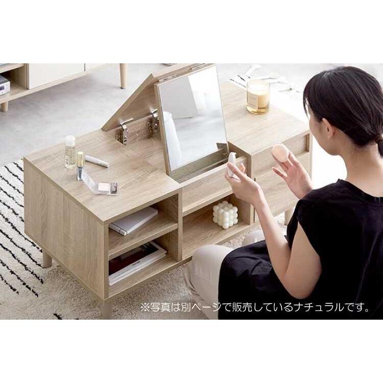 ドレッサーテーブル 白 おしゃれ 北欧 鏡付き ドレッサー ロー