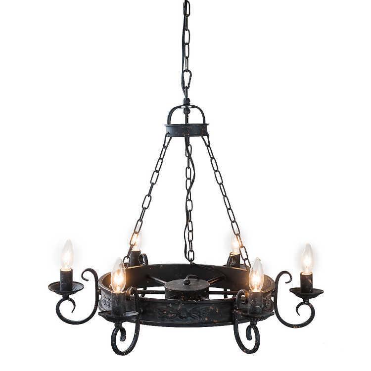 シャンデリア 照明 6灯 ゴシック調 アンティーク調 おしゃれ 黒