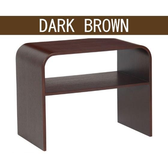 幅51cm・天然木オーク製・2way北欧サイドテーブル（ダークブラウン