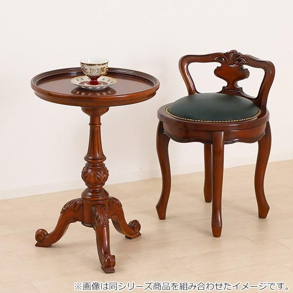 テーブル 高さ60cm ラウンドテーブル 天然木 マホガニー アンティーク