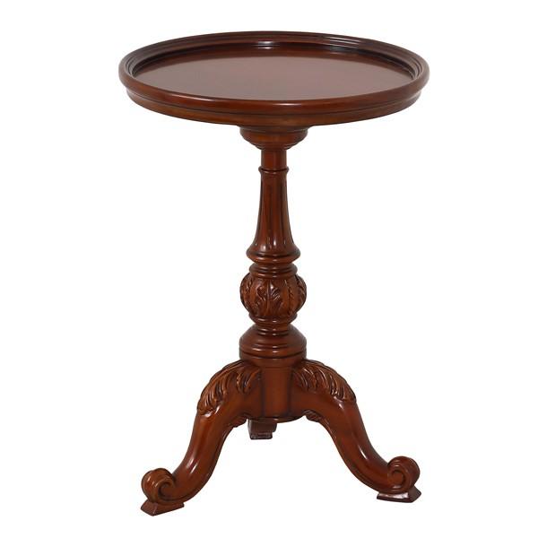 テーブル 高さ60cm ラウンドテーブル 天然木 マホガニー アンティーク