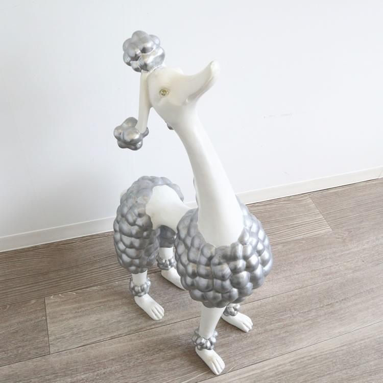 置物 犬 おしゃれ 高級感 プードル 白 オブジェ 玄関飾り リビング