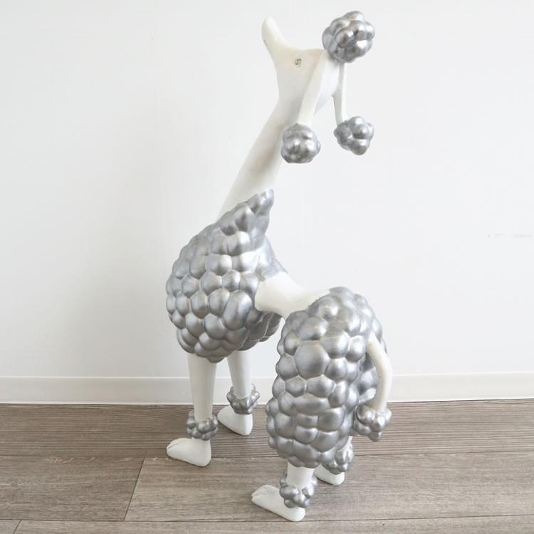 置物 犬 おしゃれ 高級感 プードル 白 オブジェ 玄関飾り リビング