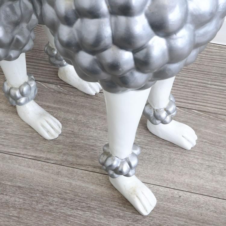 置物 犬 おしゃれ 高級感 プードル 白 オブジェ 玄関飾り リビング