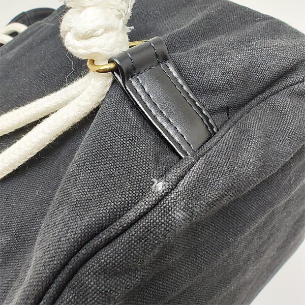 中古品 シャネル 巾着 ショルダーバッグ ブラック コットン ノベルティ