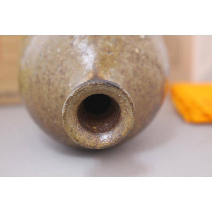 備前焼 藤原 啓 徳利 大振り 人間国宝 (藤原 和 先生鑑 桐箱) 火前胡麻