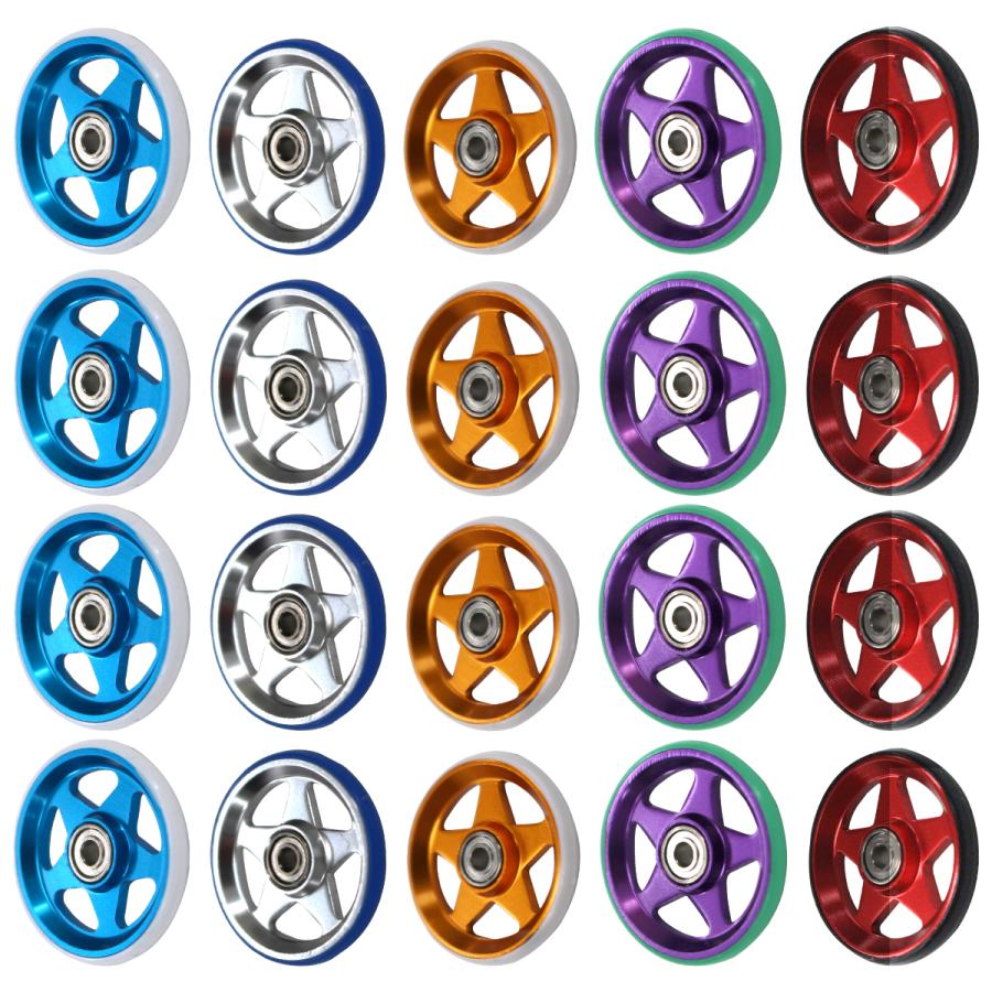 ミニ四駆用 アルミ ベアリングローラー プラリング付き 4個セット