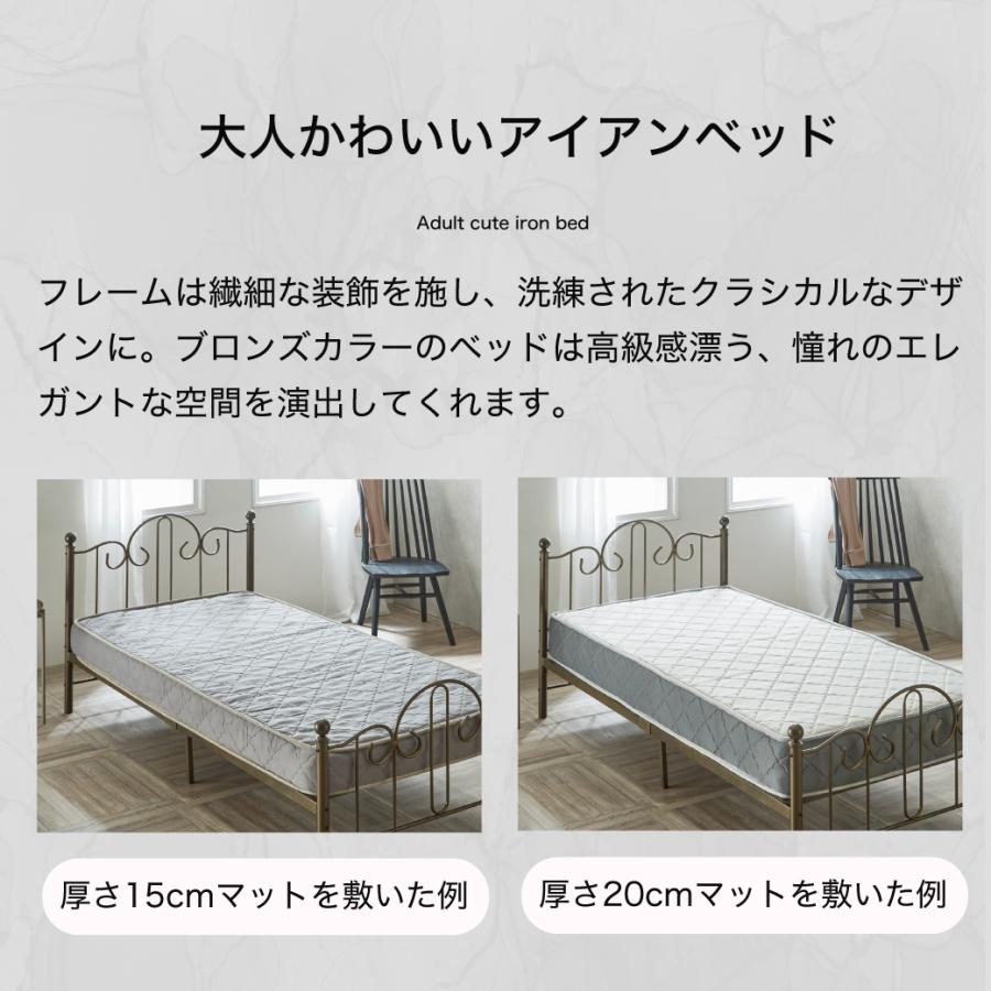 ネルコンシェルジュ アリッサ アイアンベッド ダブル フレームのみ