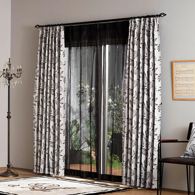 友安製作所 レースカーテン 黒 ゴシック ブラック オーダー 幅50