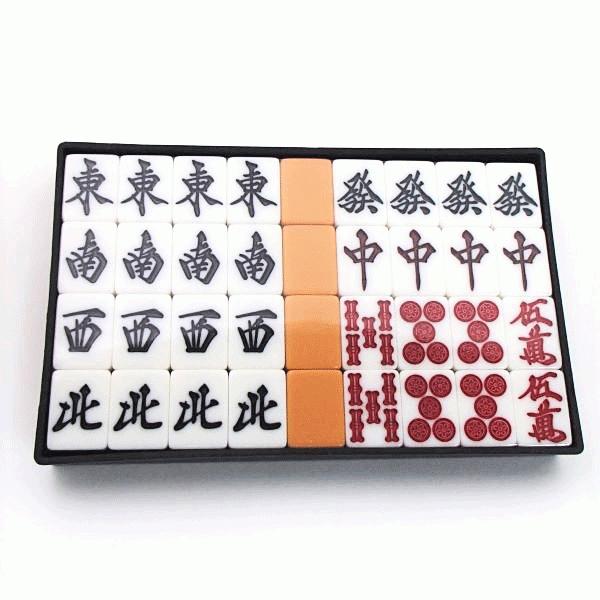 国産手打麻雀牌セット 囲碁ラボオリジナル牌ストラップ付き くっきり