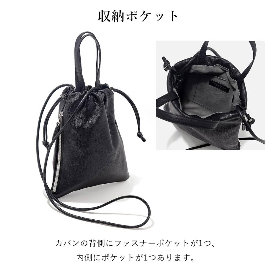 FUJITAKA フジタカ 公式 レザー巾着ミニバッグ 2WAY (フィノ) No