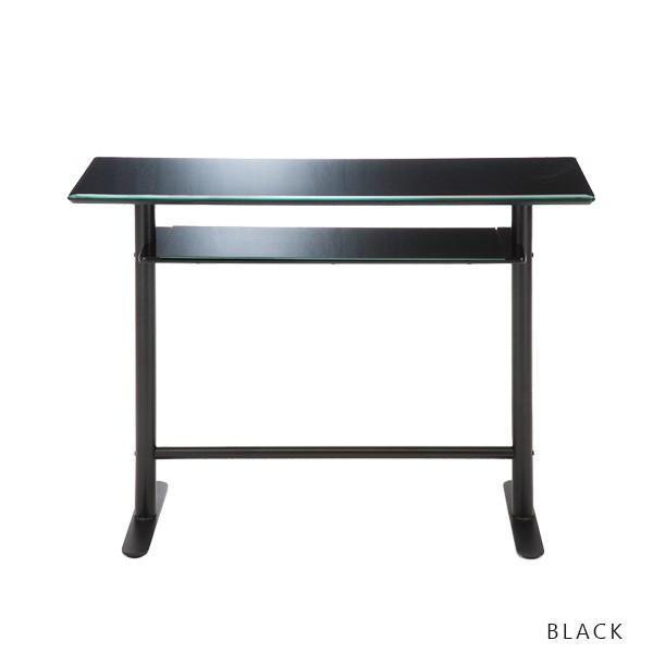 カウンターテーブル ガラス 幅120cm 高さ90cm 棚付き スチール脚
