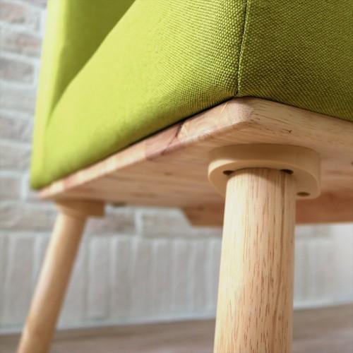 リビングダイニングソファ 2P グリーン 北欧風 2人掛け ファブリック