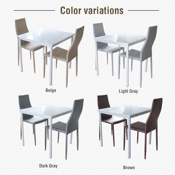 ダイニングテーブルセット 2人掛け ホワイト 3点セット 白 鏡面