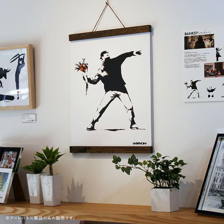アートパネル Banksy バンクシー Molotov 火炎瓶 flower bomber 花束を