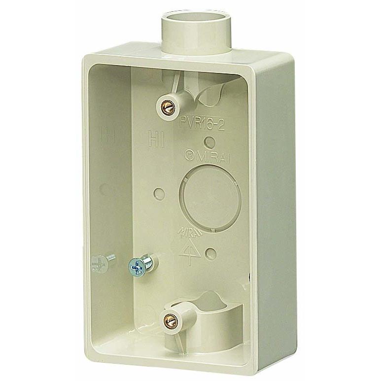 未来工業 PVR16-2J ベージュ 露出スイッチボックス 1・2方出兼用 大