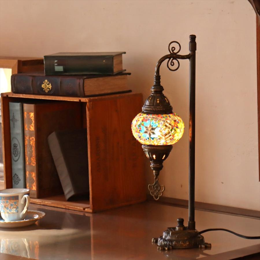 モザイクランプ トルコランプ テーブルランプ 小さめのガラス 全高44cm