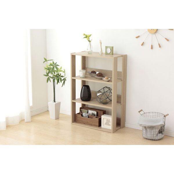 IRIS OHYAMA（アイリスオーヤマ） ラック 4段 木製 シェルフ オープン